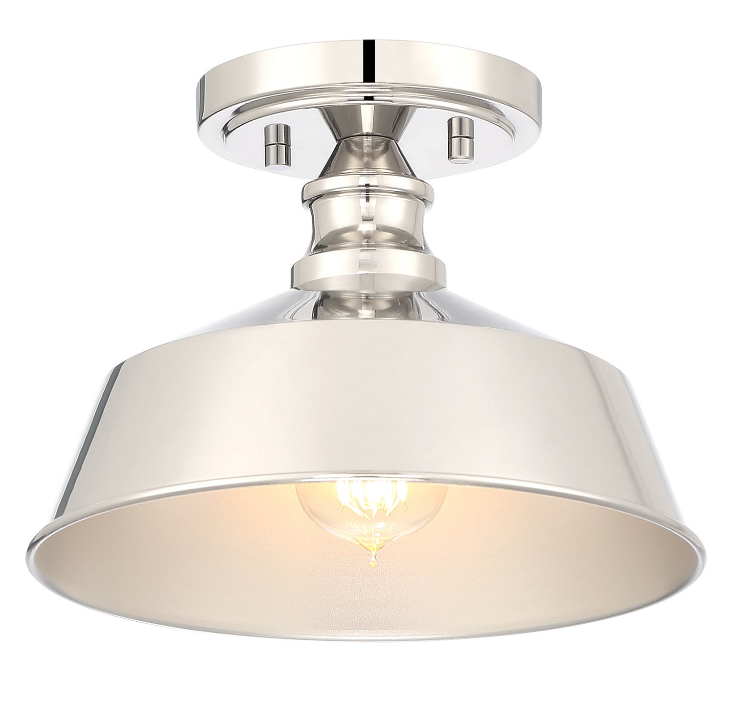 Meridian - M60068PN - One Light Semi-Flush Mount - Polished Nickel