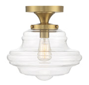 Meridian - M60069NB - One Light Semi-Flush Mount - Natural Brass