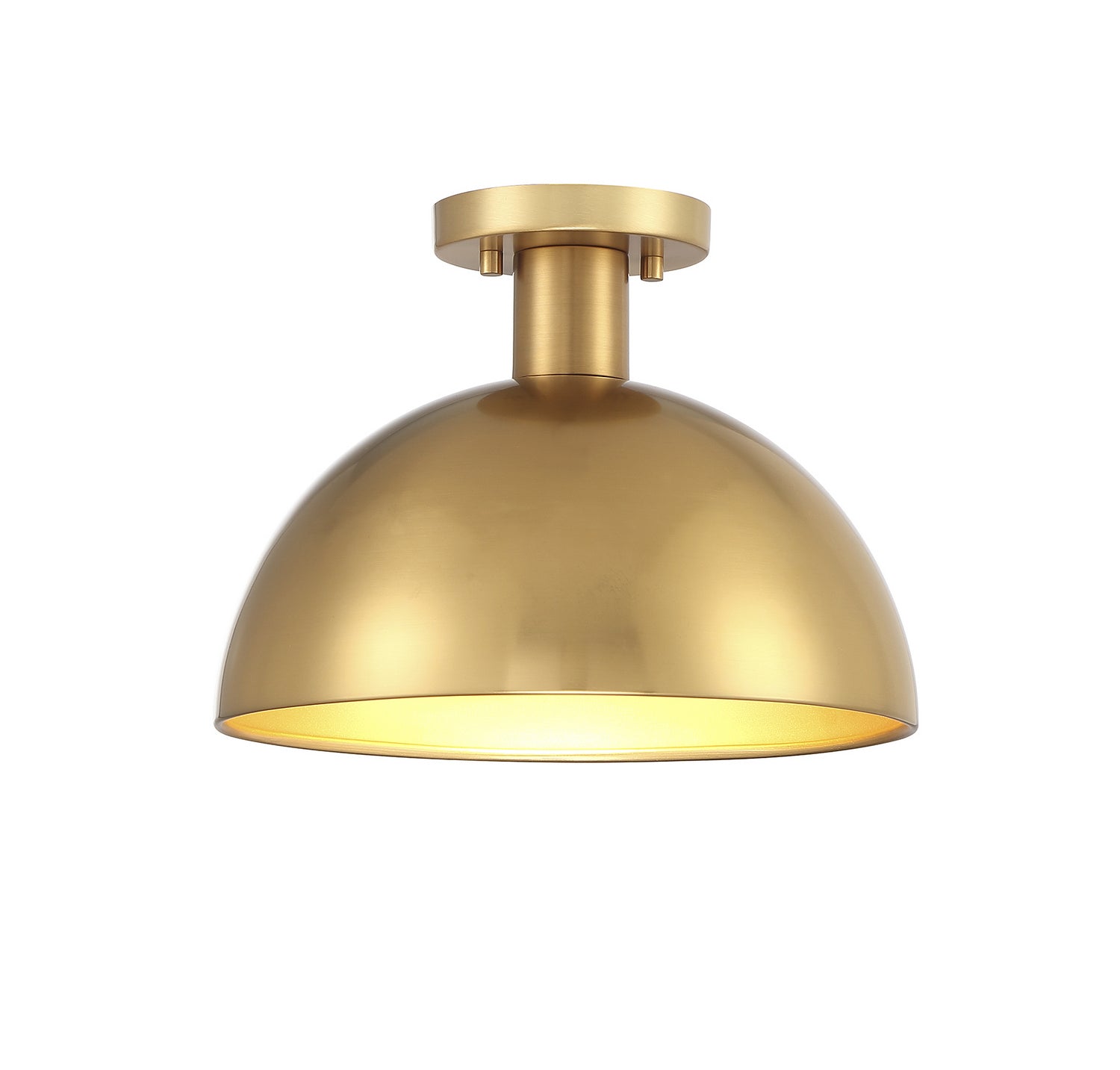 Meridian - M60071NB - One Light Semi-Flush Mount - Natural Brass