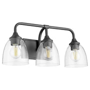 Quorum - 5059-3-259 - Three Light Vanity - Enclave - Matte Black|Clear Seeded