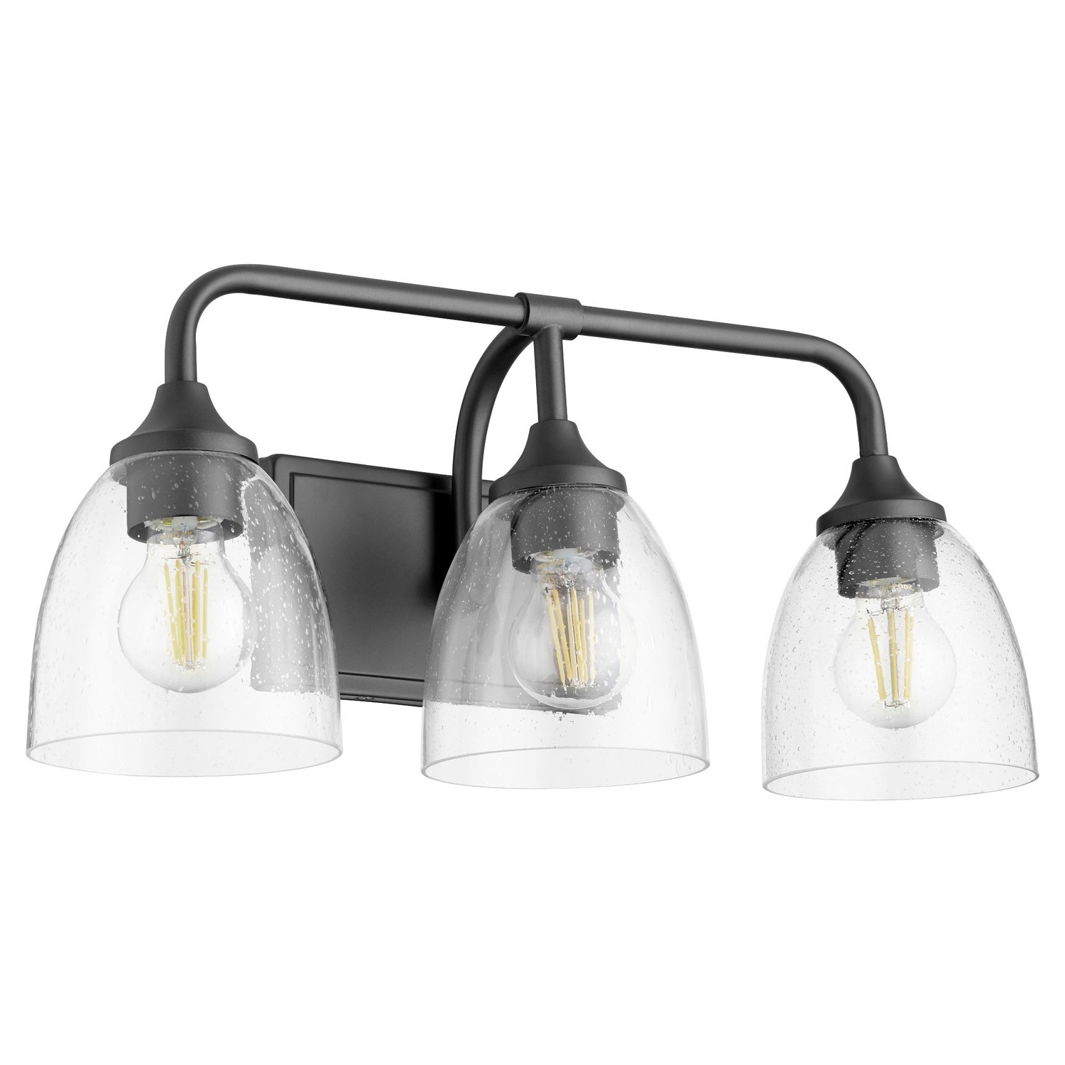 Quorum - 5059-3-259 - Three Light Vanity - Enclave - Matte Black|Clear Seeded