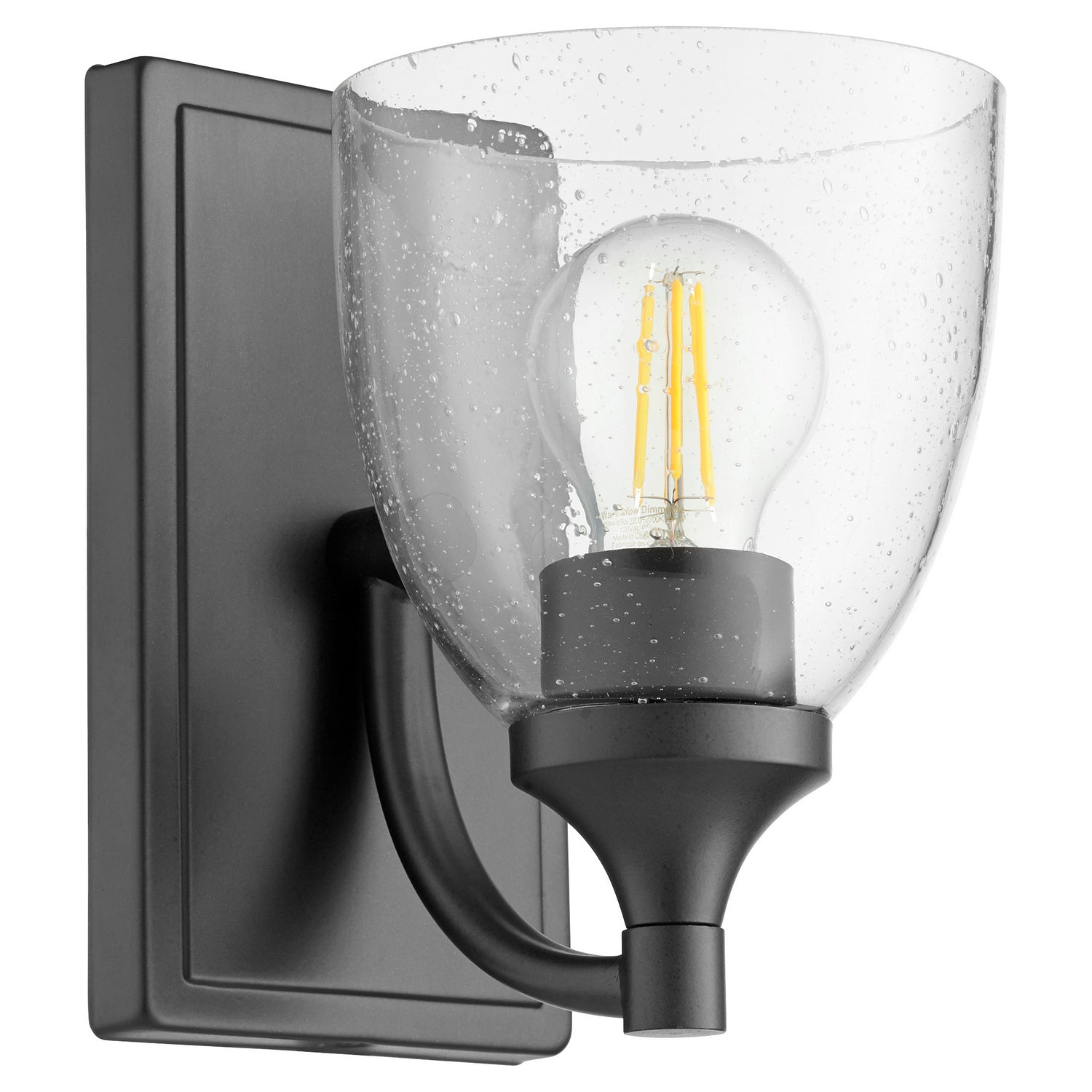 Quorum - 5459-1-259 - One Light Wall Mount - Enclave - Matte Black|Clear Seeded