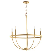 Quorum - 6374-5-80 - Five Light Chandelier - Tribute - Aged Brass