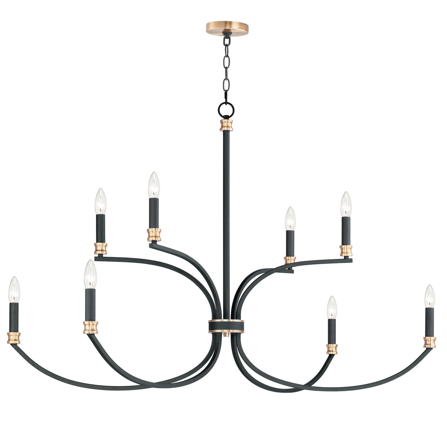 Maxim - 11378BKAB - Eight Light Chandelier - Charlton - Black / Antique Brass