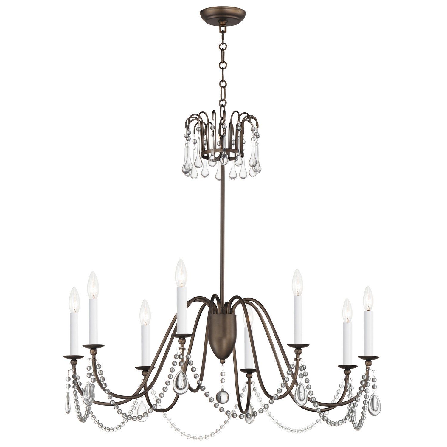 Maxim - 12168CHB/CRY - Eight Light Chandelier - Plumette - Chestnut Bronze
