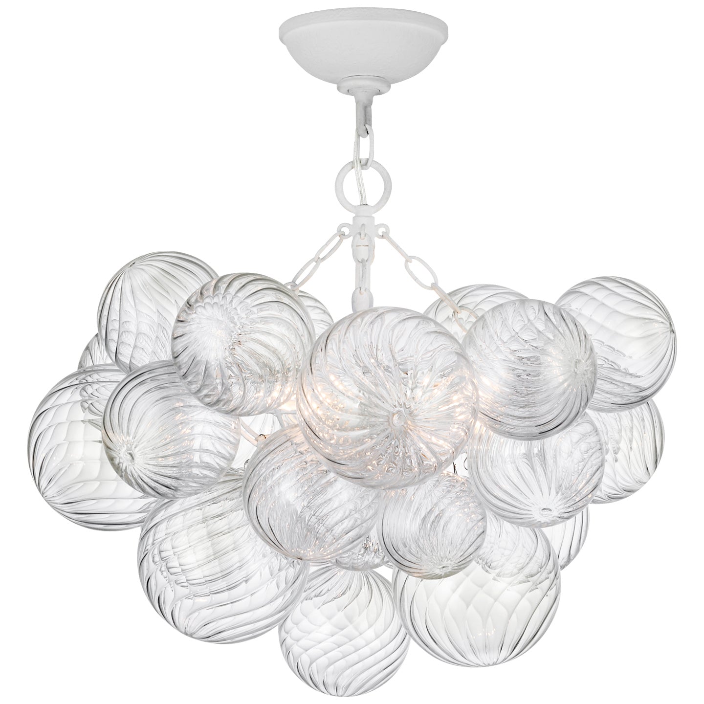 Visual Comfort Signature - JN 4110PW/CG - LED Semi-Flush Mount - Talia - Plaster White and Clear Swirled Glass
