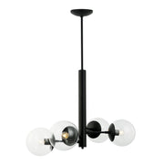 Varaluz - 373C04BL - Four Light Chandelier - Mid-Century - Black