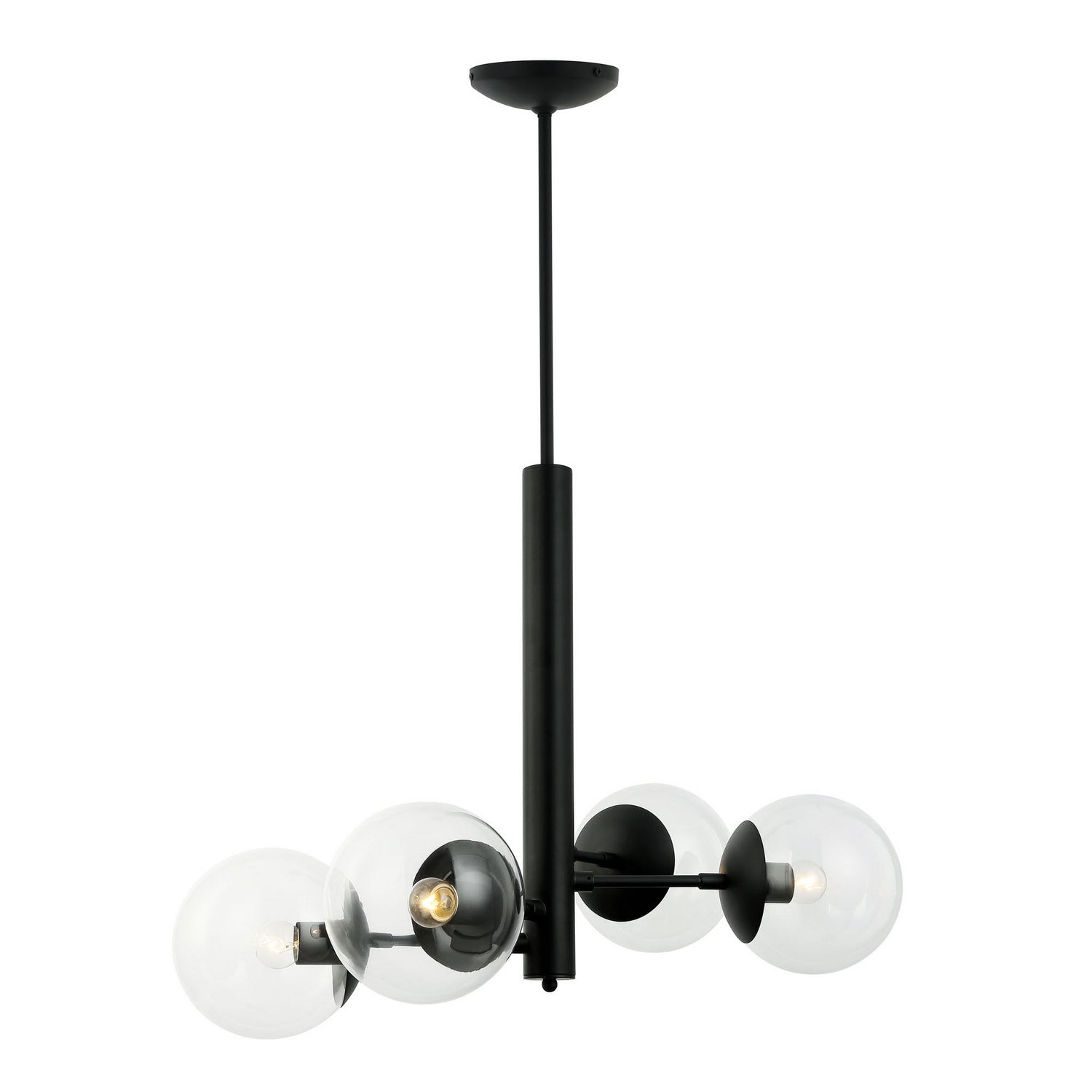 Varaluz - 373C04BL - Four Light Chandelier - Mid-Century - Black