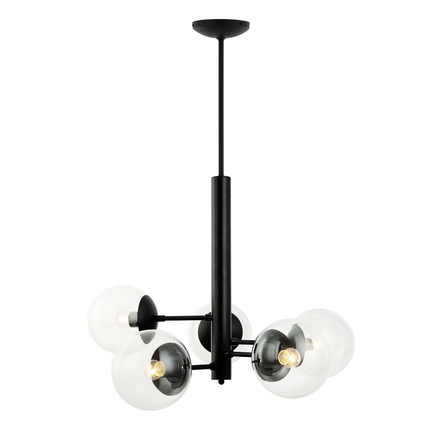 Varaluz - 373C05BL - Five Light Chandelier - Mid-Century - Black