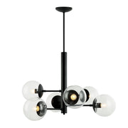 Varaluz - 373C06BL - Six Light Chandelier - Mid-Century - Black