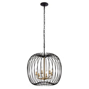 Varaluz - 375P06CBHG - Six Light Pendant - Nico - Carbon/Havana Gold