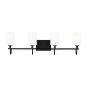 Visual Comfort Studio - 4457104-112 - Four Light Bath Vanity - Oak Moore - Midnight Black