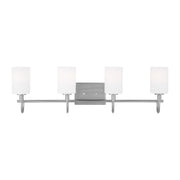 Visual Comfort Studio - 4457104-962 - Four Light Bath Vanity - Oak Moore - Brushed Nickel