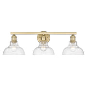 Golden - 0305-BA3 BCB-CLR - Three Light Bath Vanity - Carver - Brushed Champagne Brass