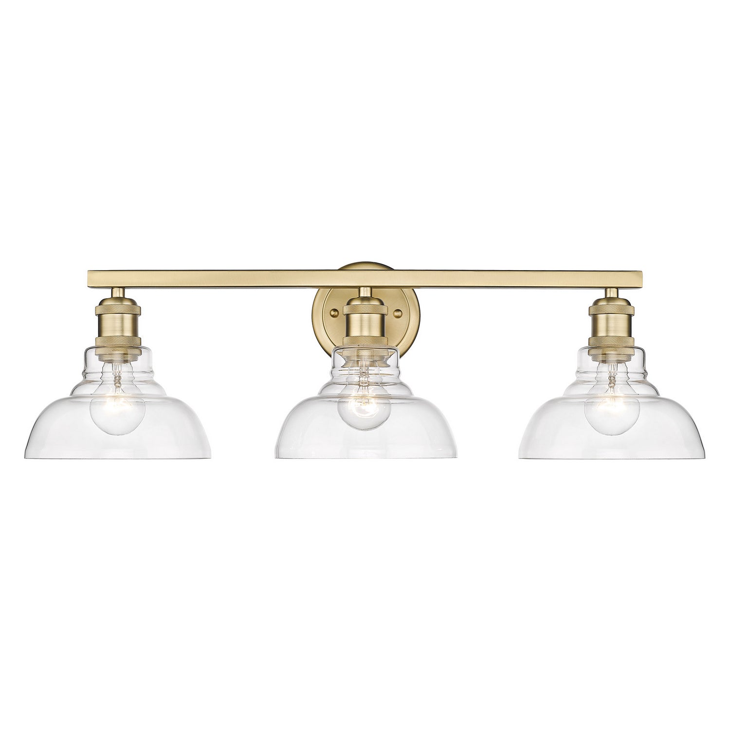 Golden - 0305-BA3 BCB-CLR - Three Light Bath Vanity - Carver - Brushed Champagne Brass