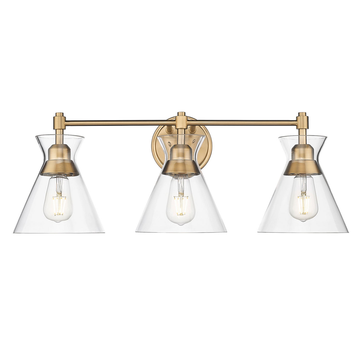 Golden - 0511-BA3 BCB-CLR - Three Light Bath Vanity - Malta - Brushed Champagne Brass