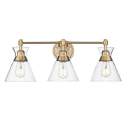 Golden - 0511-BA3 BCB-CLR - Three Light Bath Vanity - Malta - Brushed Champagne Brass