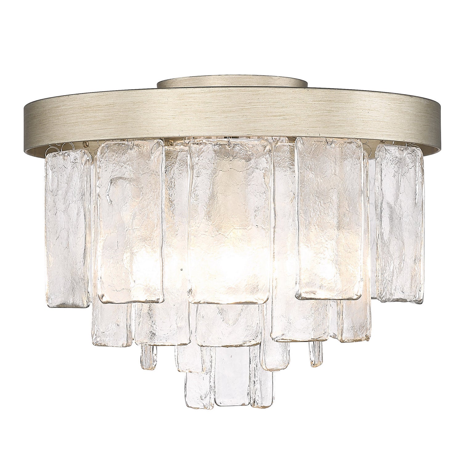 Golden - 1768-FM WG-HWG - Three Light Flush Mount - Ciara - White Gold