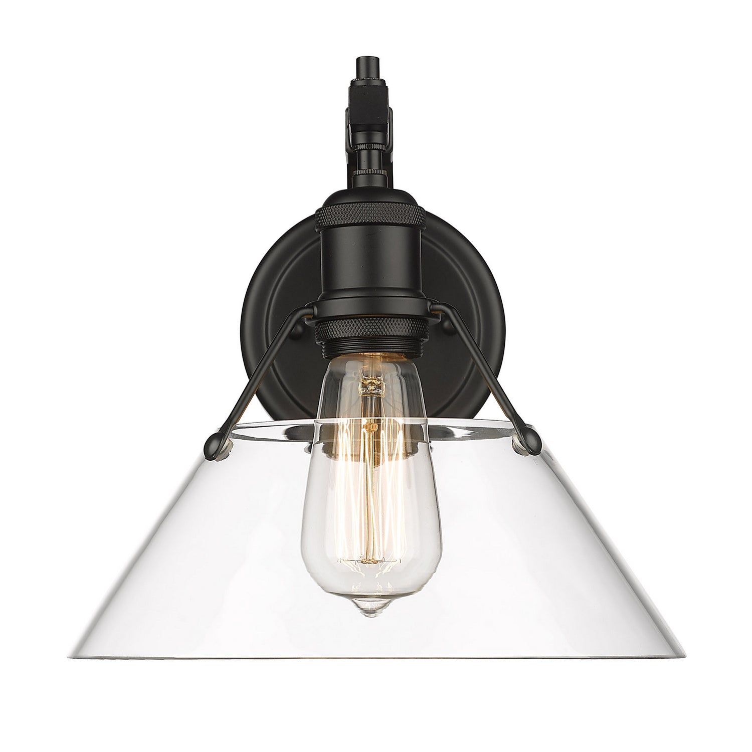 Golden - 3306-1W BLK-CLR - One Light Wall Sconce - Orwell - Matte Black