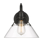 Golden - 3306-1W BLK-CLR - One Light Wall Sconce - Orwell - Matte Black