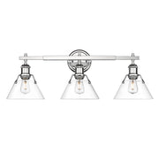 Golden - 3306-BA3 CH-CLR - Three Light Bath Vanity - Orwell - Chrome