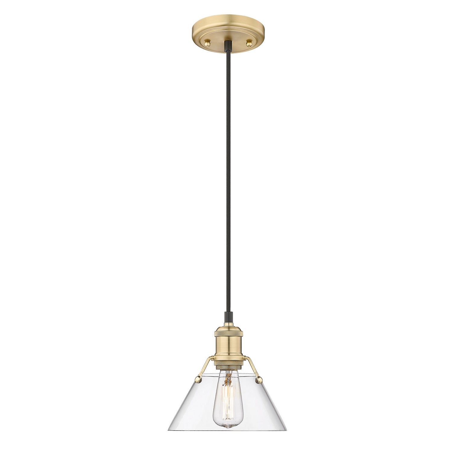 Golden - 3306-S BCB-CLR - One Light Mini Pendant - Orwell - Brushed Champagne Brass