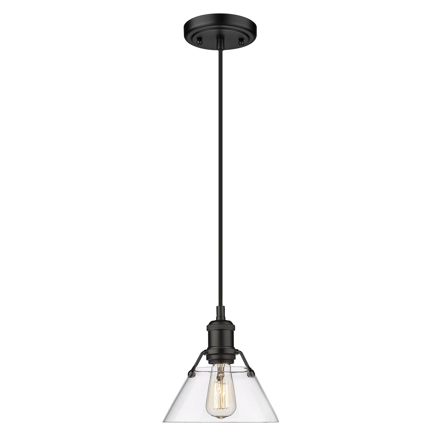 Golden - 3306-S BLK-CLR - One Light Mini Pendant - Orwell - Matte Black