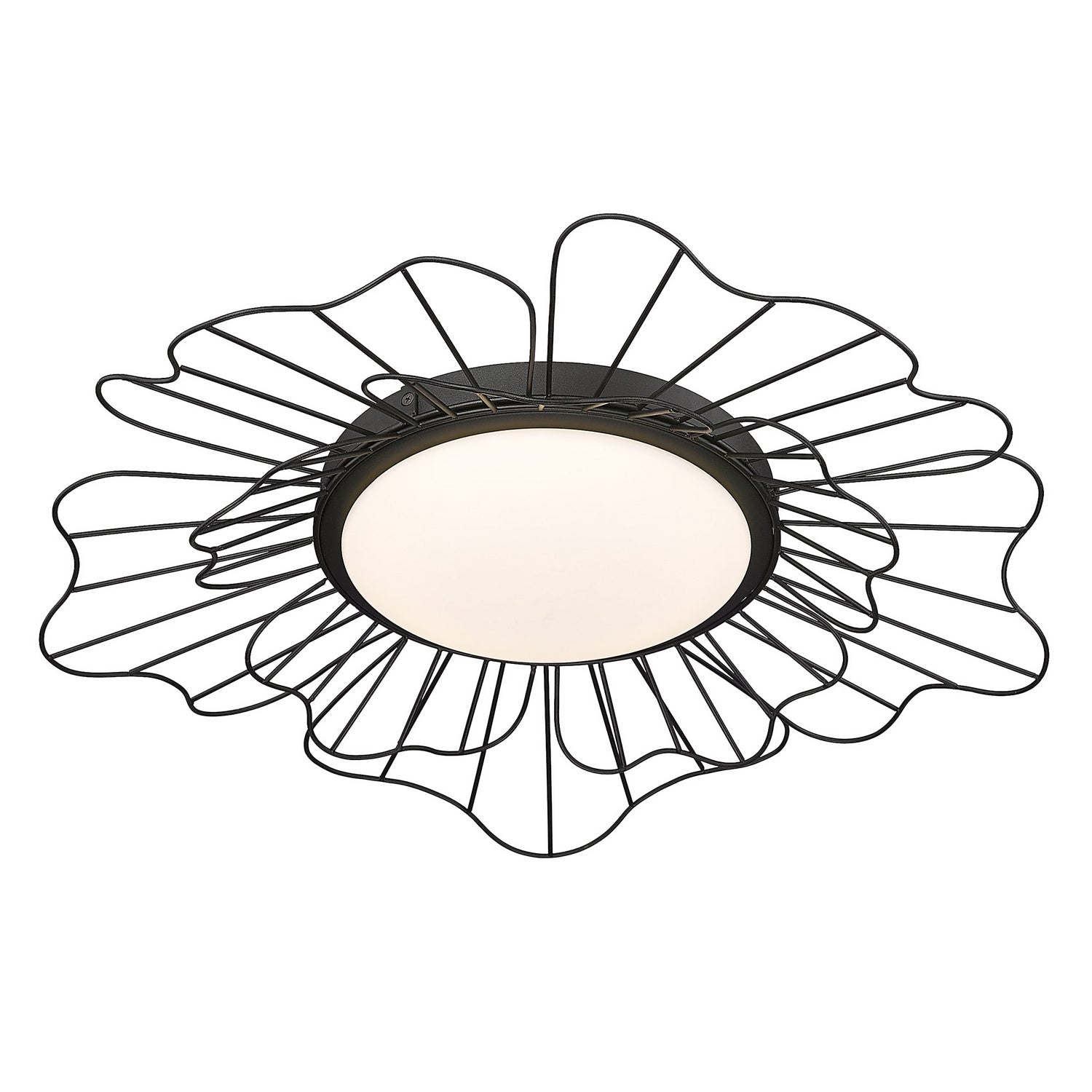 Golden - 9132-FM24 NB-OP - LED Flush Mount - Yasmin - Natural Black