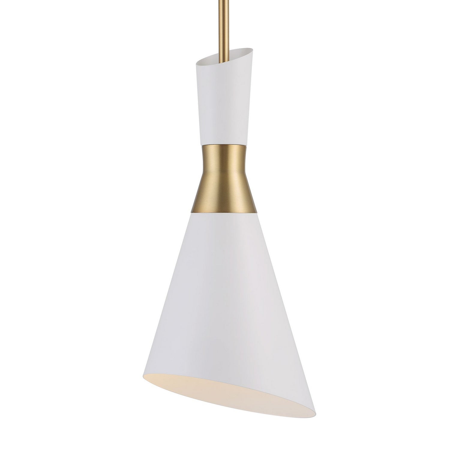Uttermost - 21560 - One Light Mini Pendant - Eames - Antique Brass & White