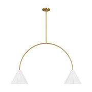 Visual Comfort Studio - KC1102MWTBBS-L1 - LED Linear Chandelier - Cambre - Matte White and Burnished Brass