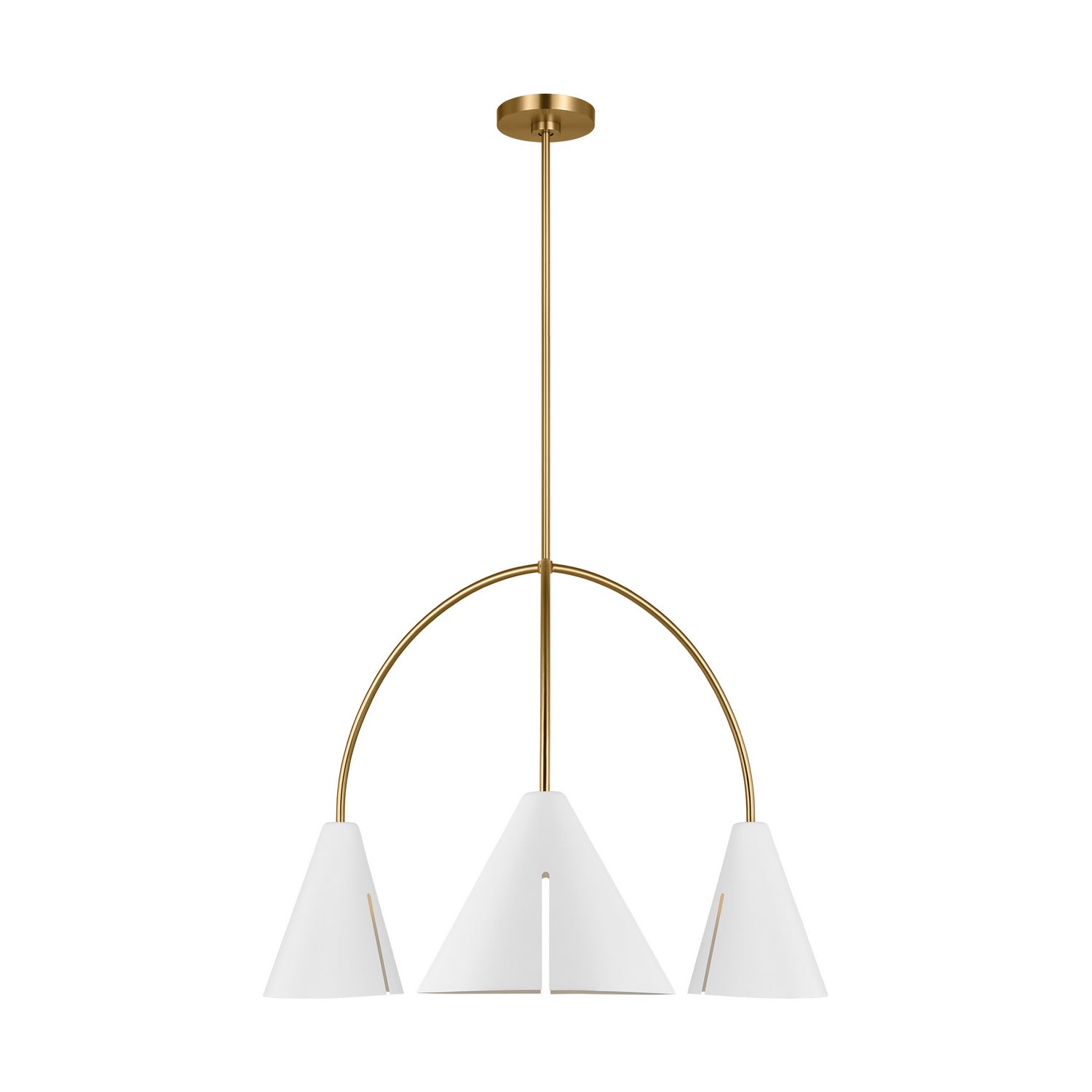 Visual Comfort Studio - KC1113MWTBBS-L1 - LED Chandelier - Cambre - Matte White and Burnished Brass