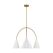 Visual Comfort Studio - KC1113MWTBBS-L1 - LED Chandelier - Cambre - Matte White and Burnished Brass