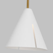Visual Comfort Studio - KP1131MWTBBS-L1 - LED Pendant - Cambre - Matte White and Burnished Brass