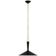 Visual Comfort Signature - ARN 5541BLK/HAB - LED Pendant - Rosetta - Matte Black and Hand-Rubbed Antique Brass