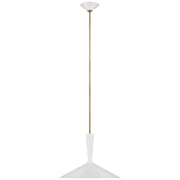 Visual Comfort Signature - ARN 5541WHT/HAB - LED Pendant - Rosetta - Matte White and Hand-Rubbed Antique Brass