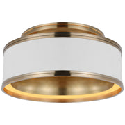 Visual Comfort Signature - CHC 4611WHT/AB - LED Flush Mount - Connery - Matte White and Antique-Burnished Brass
