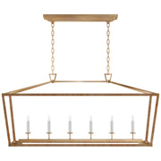 Visual Comfort Signature - CHC 5766AB/NRT - LED Linear Pendant - Darlana Wrapped - Antique-Burnished Brass and Natural Rattan