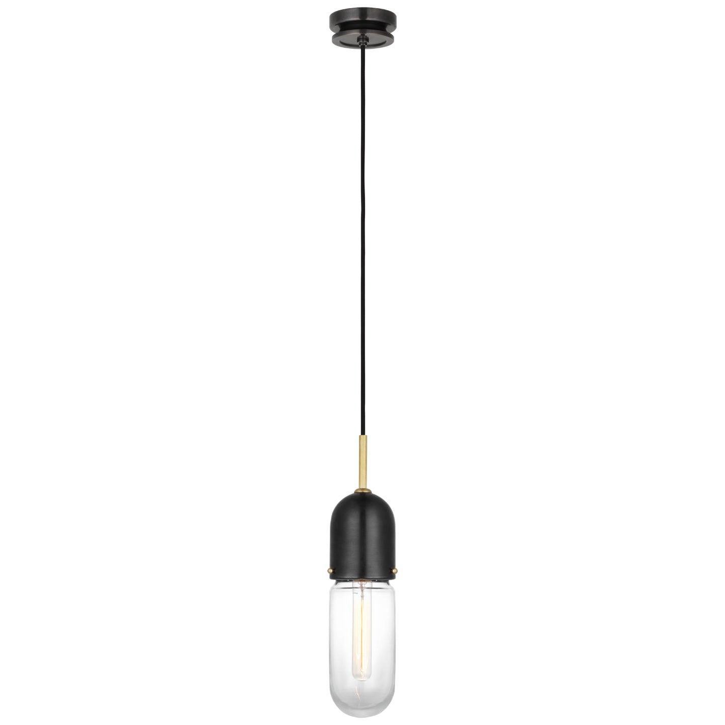 Visual Comfort Signature - TOB 5645BZ/HAB-CG-1 - LED Pendant - Junio - Bronze and Brass