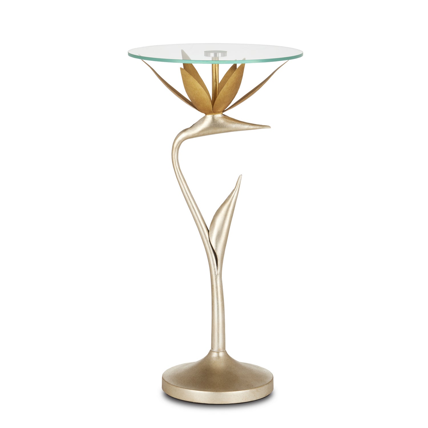Currey and Company - 4000-0147 - Accent Table - Contemporary Silver Leaf/Contemporary Gold Leaf