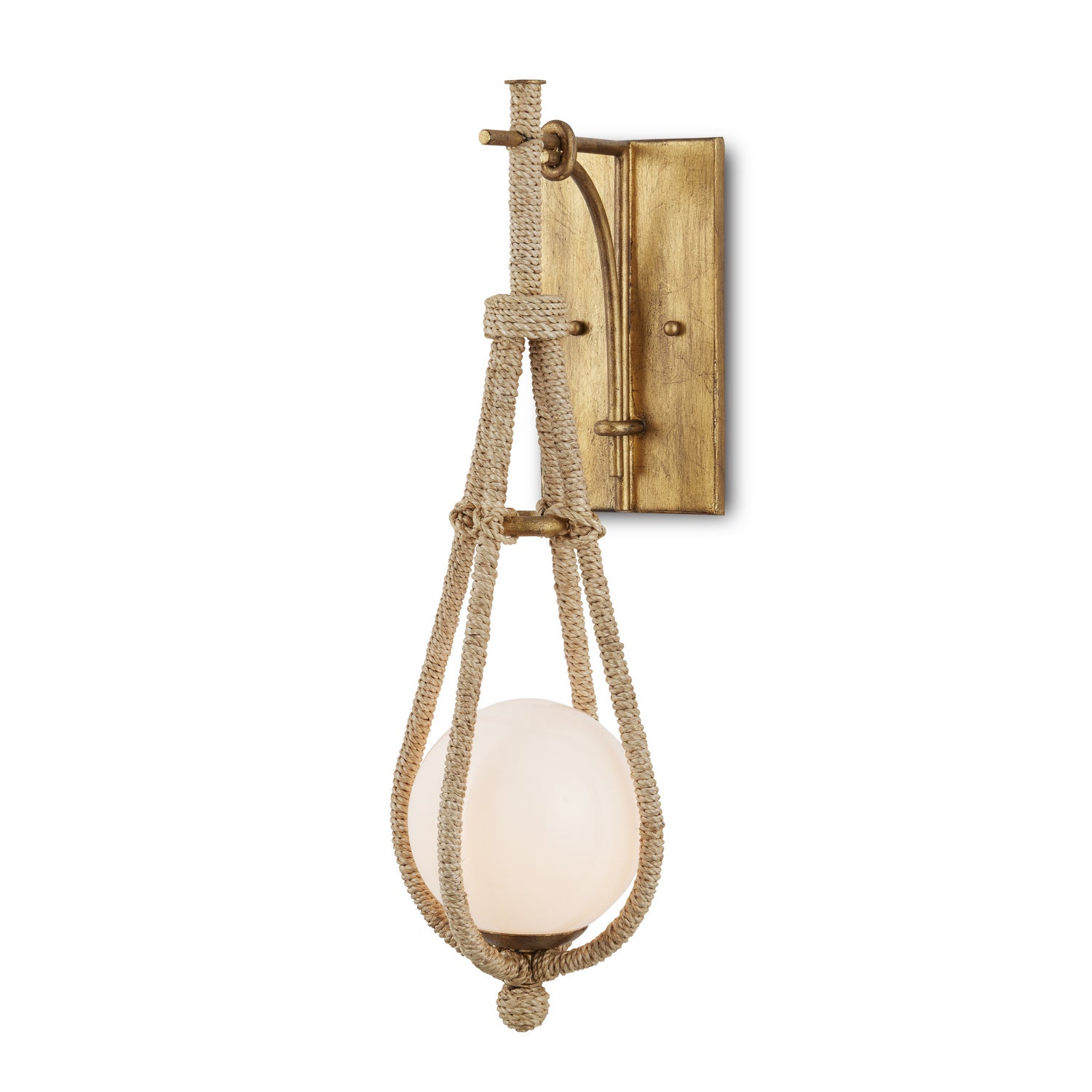 Currey and Company - 5000-0211 - One Light Wall Sconce - Natural/Gold/White