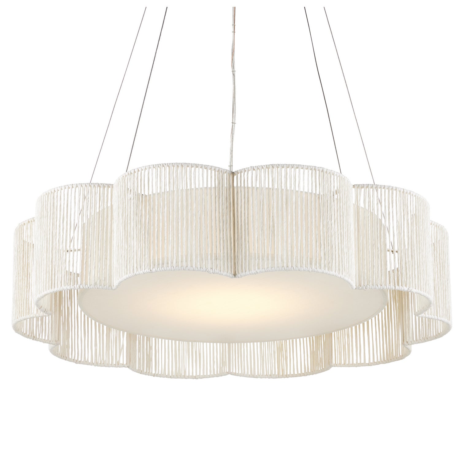 Currey and Company - 9000-0923 - LED Chandelier - White/Contemporary Silver Leaf