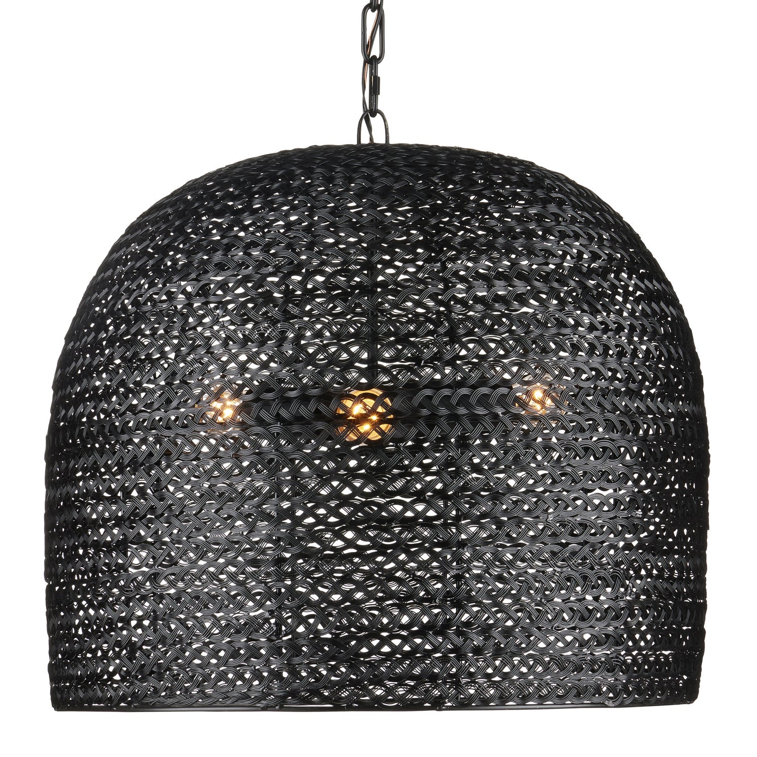 Currey and Company - 9000-0961 - Three Light Pendant - Satin Black