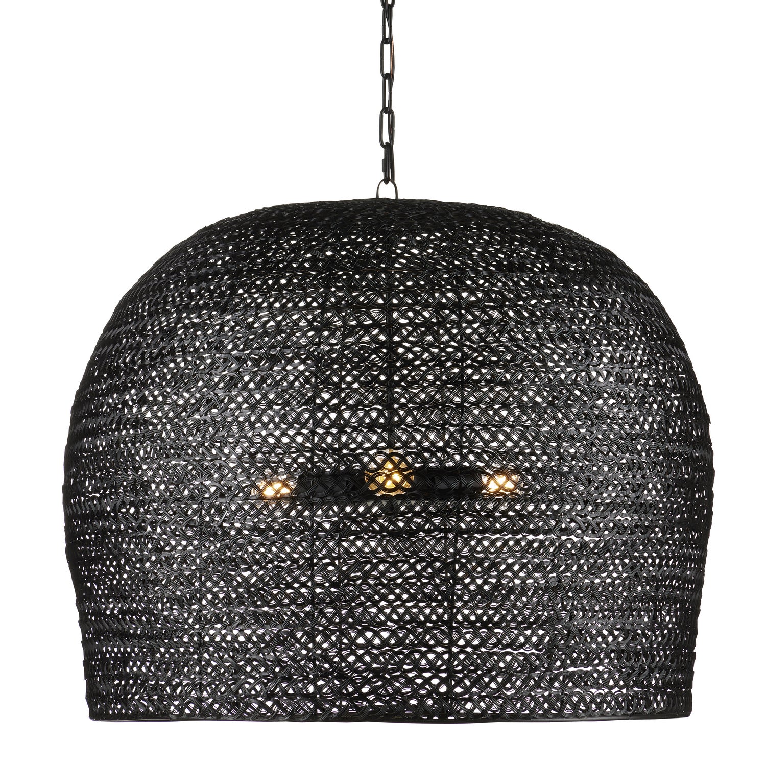 Currey and Company - 9000-0962 - Three Light Pendant - Satin Black