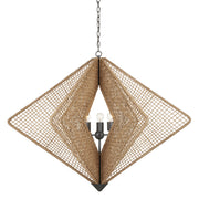 Currey and Company - 9000-0965 - Three Light Chandelier - Natural Rope/Hiroshi Gray