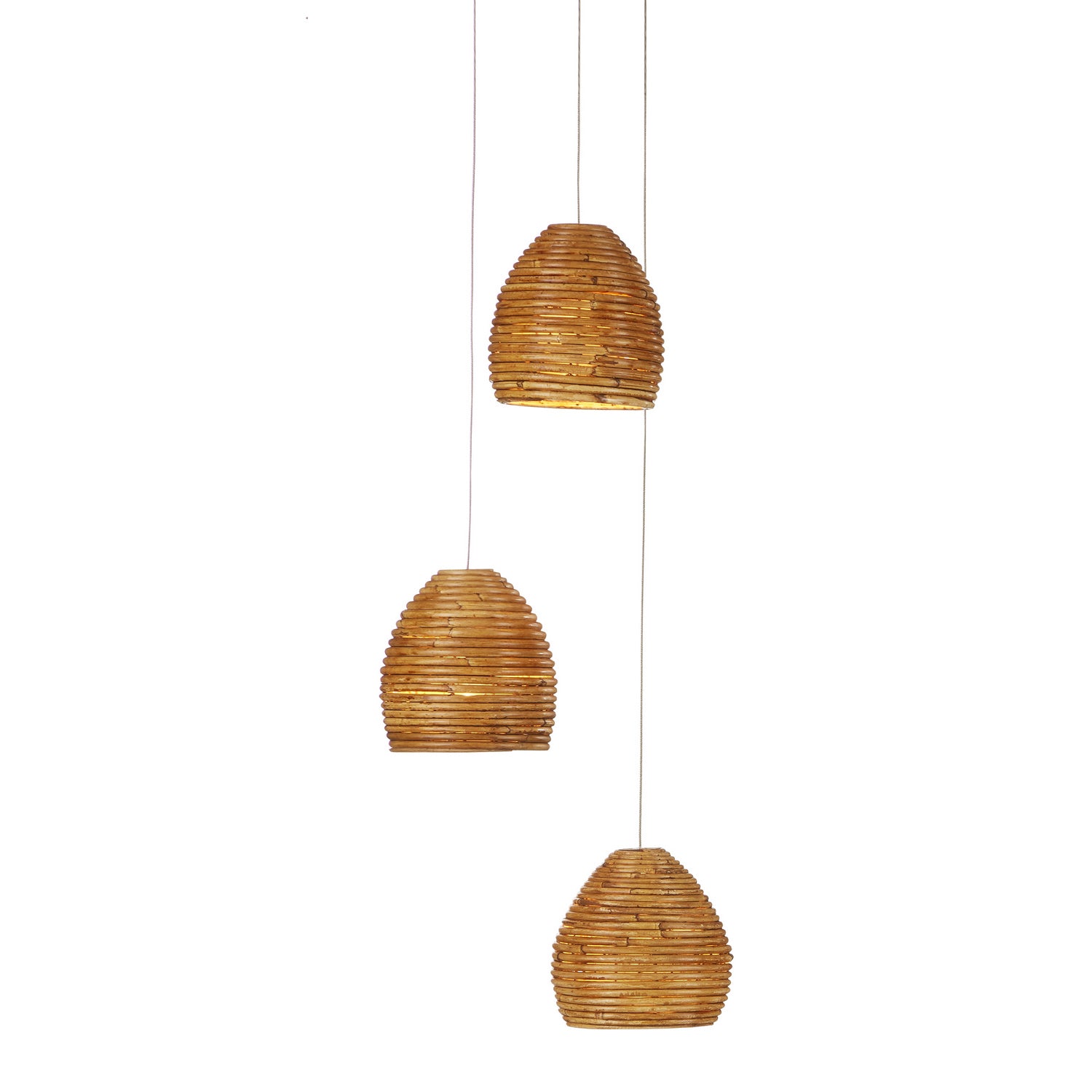 Currey and Company - 9000-0999 - Three Light Pendant - Natural