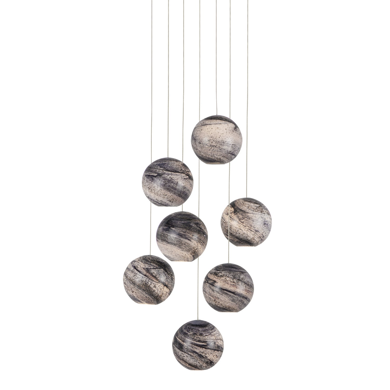 Currey and Company - 9000-1007 - Seven Light Pendant - Earth with Speckles