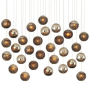 Currey and Company - 9000-1017 - 30 Light Pendant - Antique Silver/Antique Gold/Matte Charcoal