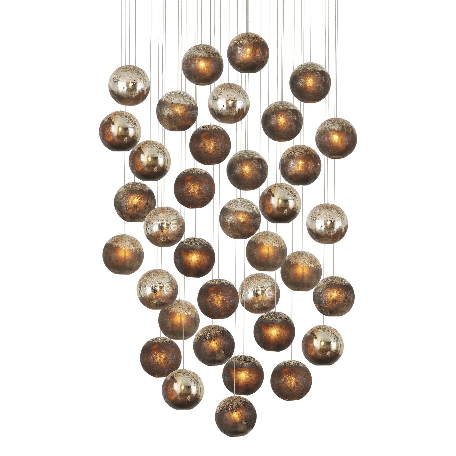 Currey and Company - 9000-1018 - 36 Light Pendant - Antique Silver/Antique Gold/Matte Charcoal