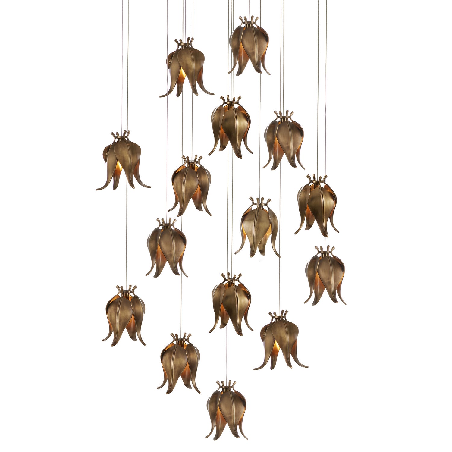 Currey and Company - 9000-1022 - 15 Light Pendant - Antique Brass