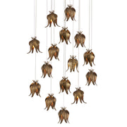 Currey and Company - 9000-1022 - 15 Light Pendant - Antique Brass